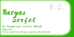 matyas serfel business card